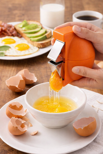 Stainless Steel Egg Cracker & Egg White Separator, Multifunctional Egg Opener Kitchen Tool for Baking, Cooking & Breakfast